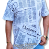 Pullover Christian Dior con impresión de periódico