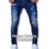 Jeans Azul Oscuro Pintas Blancas