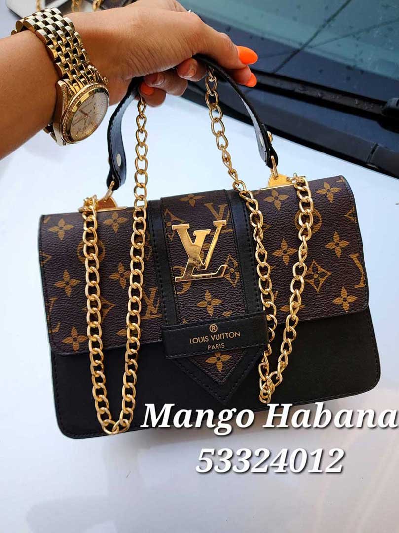Cartera Pequeña LV Negra y Carmelita / MANGO HABANA - ShoppingHavana