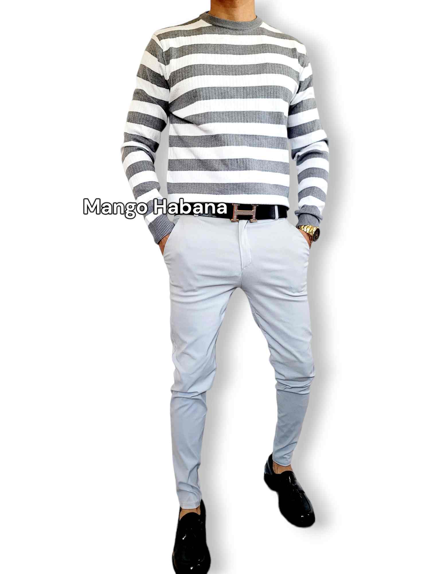 Enguatada de rayas blanca y gris ENRBG - Imagen 2