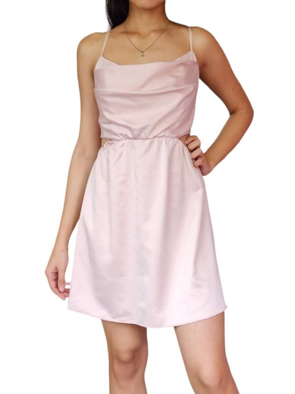 VESTIDO DE SATIN ROSA CLARO VRSCP