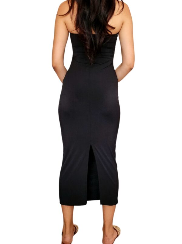 VESTIDO NEGRO LARGO ESTRAPLES VNLL8..