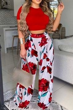 CONJUNTO DE PANTALONETA BLANCA Y ROJA AVPANT