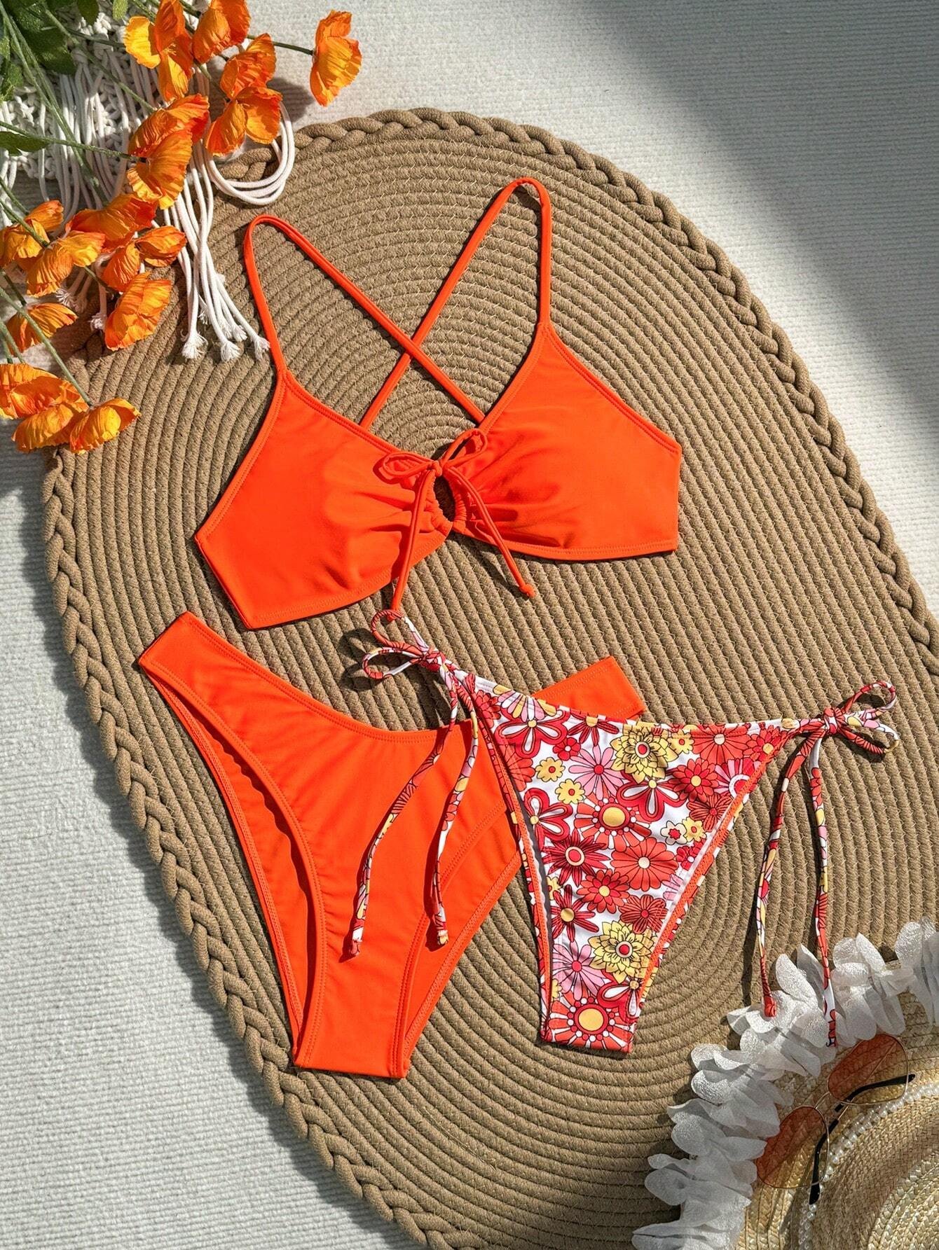 BIKINI 3 PIEZAS NARANJA AA43