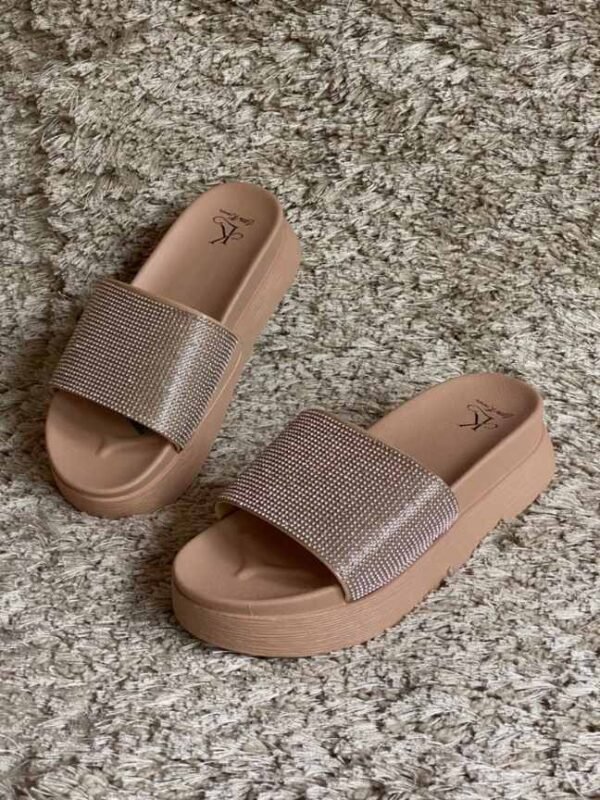 Sandalias Beige Oscuro de Brillo