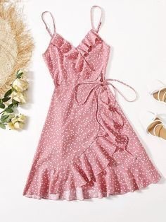 VESTIDO ROSA PALIDO CON FLORECITAS AVRRPP