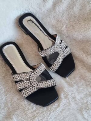 SANDALIAS NEGRAS BRILLITO ASANGP