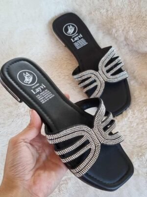 SANDALIAS NEGRAS BRILLITO ASANRB