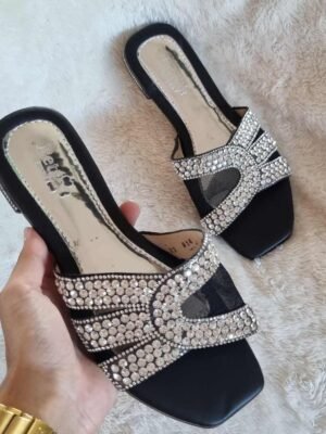 SANDALIAS NEGRAS BRILLITO ASANGP