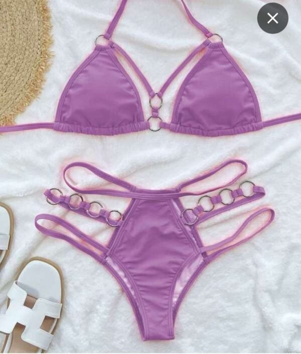 BIKINI MORADO CON AROS BKMO1