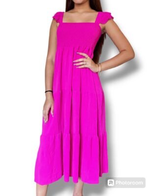 VESTIDO LARGO ROSA FUCSIA VRFSL