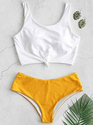 BIKINI AMARILLO Y BLANCO ABKA