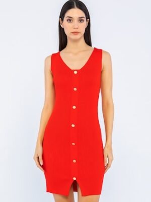 VESTIDO ROJO AJUSTADO VRJB