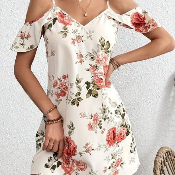 VESTIDO CON ESTAMPADO FLORES AVS23 - Imagen 2