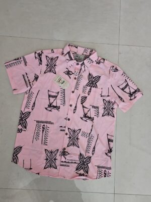 CAMISA ROSA GEOMÉTRICA FLORAL CMS25