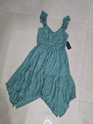 VESTIDO VERDE AZULADO VTD1