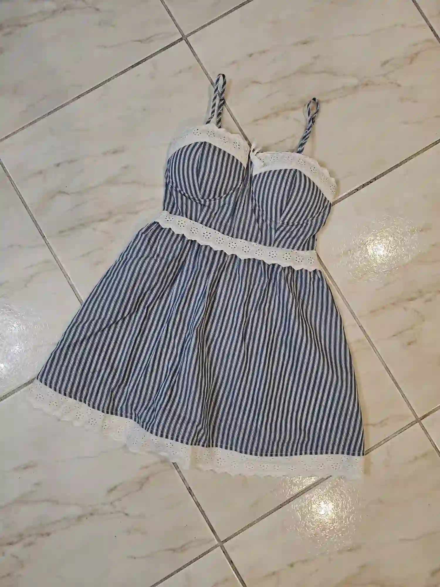 VESTIDO AZUL DE RAYAS VTD69