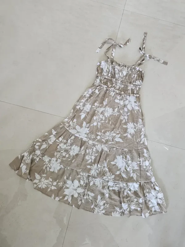 VESTIDO MARRÓN ESTAMPADO VTD160