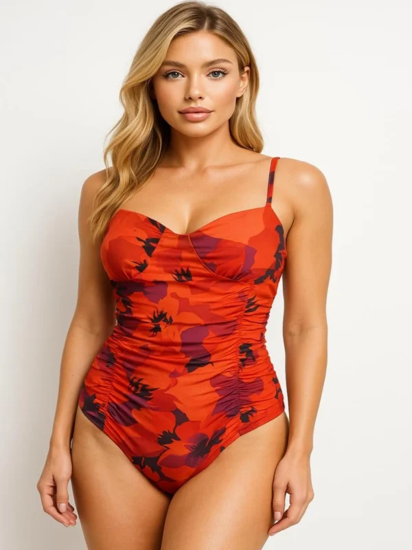 BODY STRADIVARIUS ROJO DE FLORES BODY6