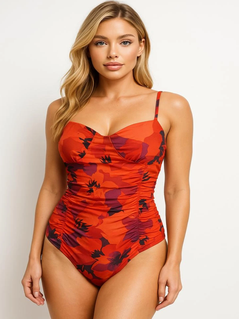 BODY STRADIVARIUS ROJO DE FLORES BODY6