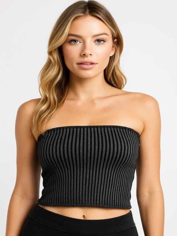 CROP TOP Pull & Bear NEGRO ABPBNG
