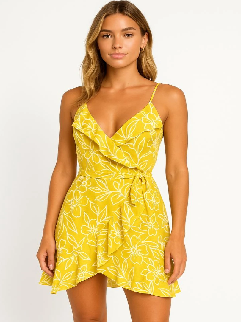 VESTIDO AMARILLO CORTO AVLL96