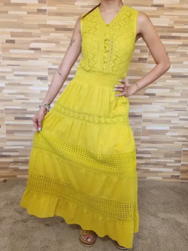 VESTIDO AMARILLO VDO33 (1)