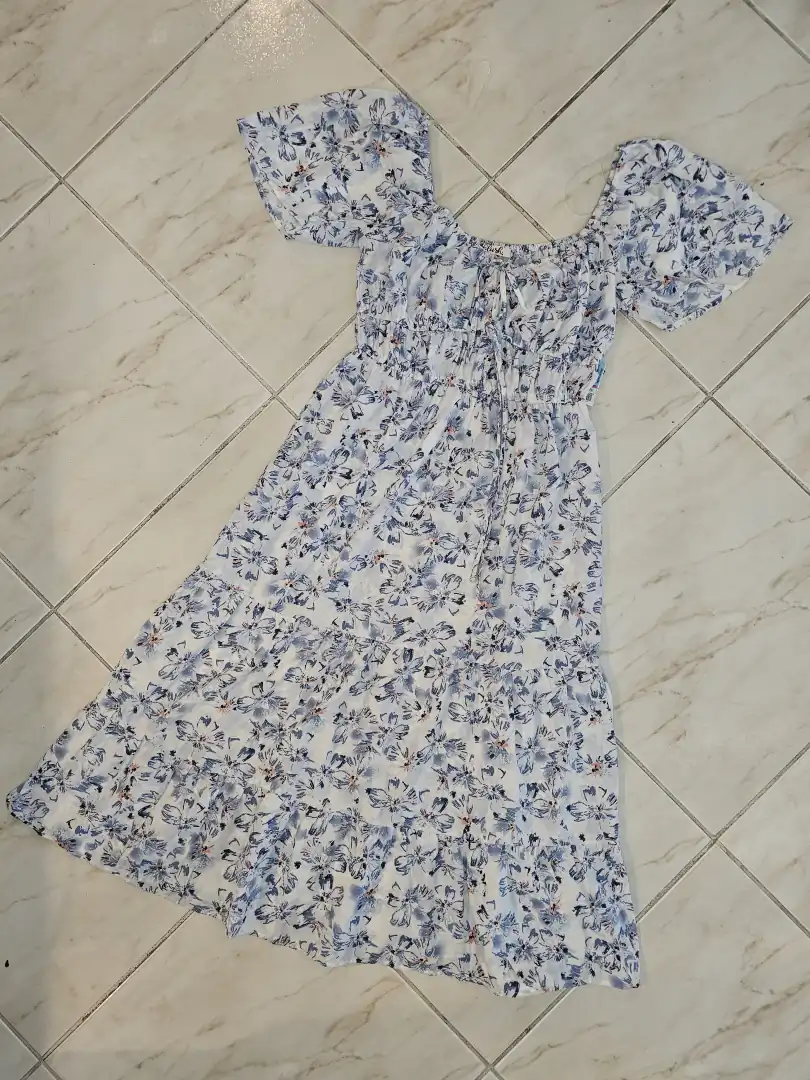 VESTIDO BLANCO CON FLORES VTD191