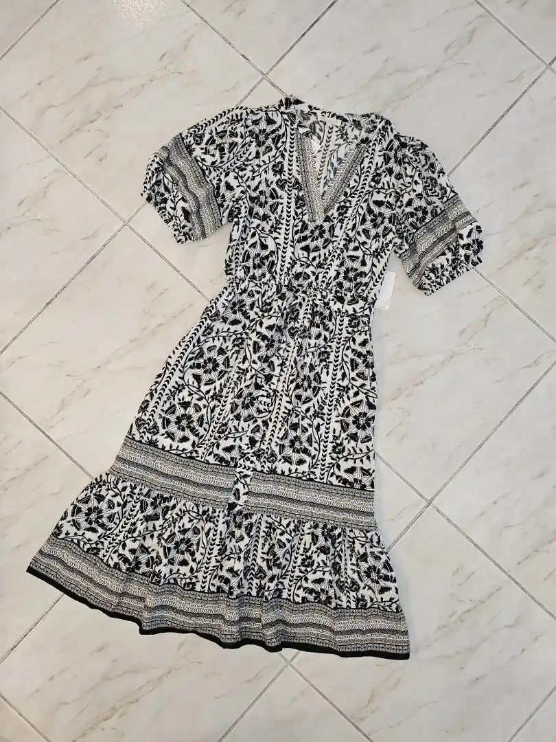 VESTIDO BLANCO Y NEGRO VTD182