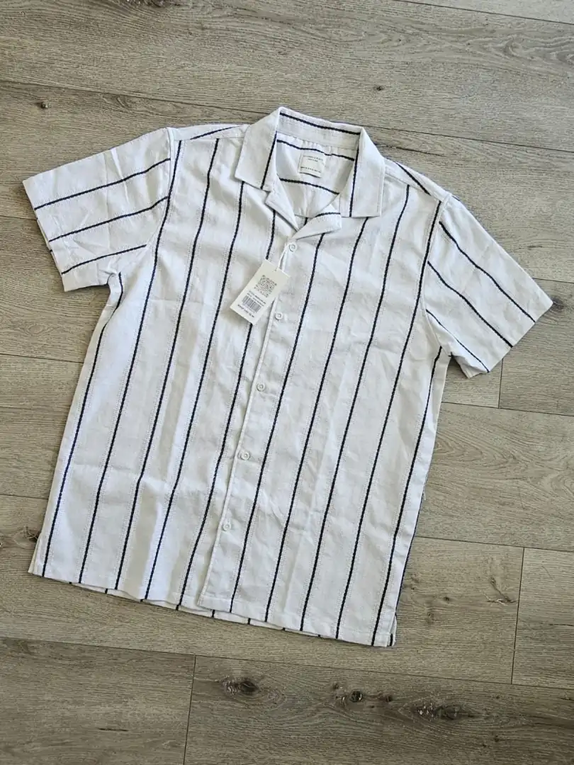 CAMISA BLANCA RAYADA CMS134