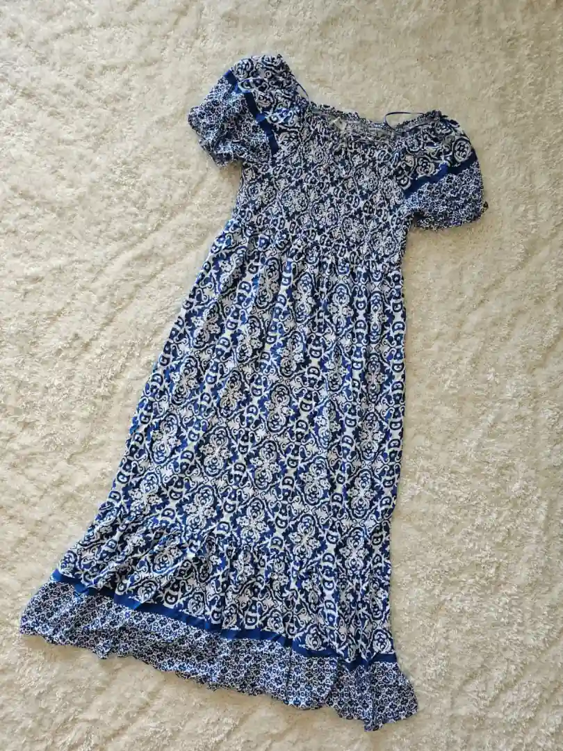 VESTIDO AZUL ESTAMPADO VTD264