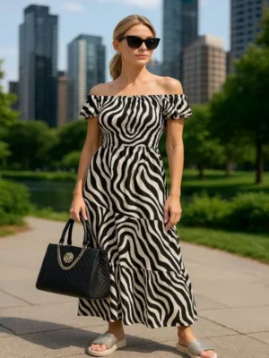 VESTIDO BLANCO Y NEGRO VTD228