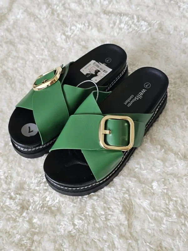 SANDALIAS NEGRAS VERDES SDL251