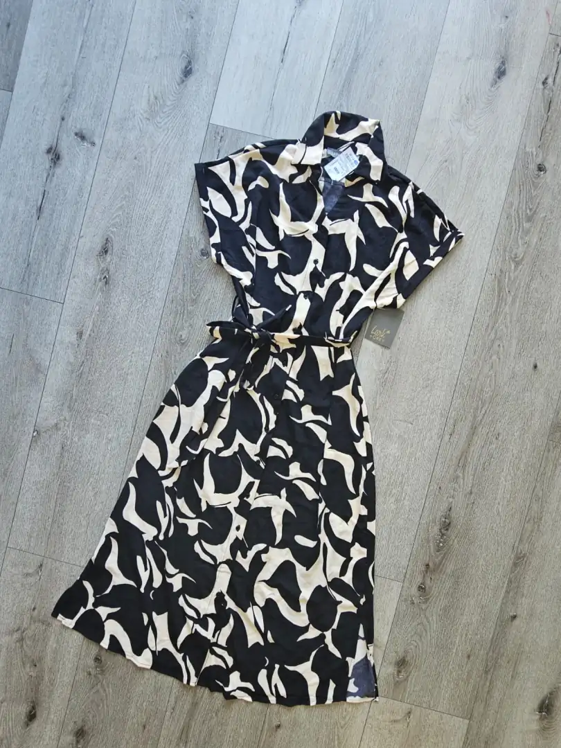 VESTIDO NEGRO BLANCO VTD337