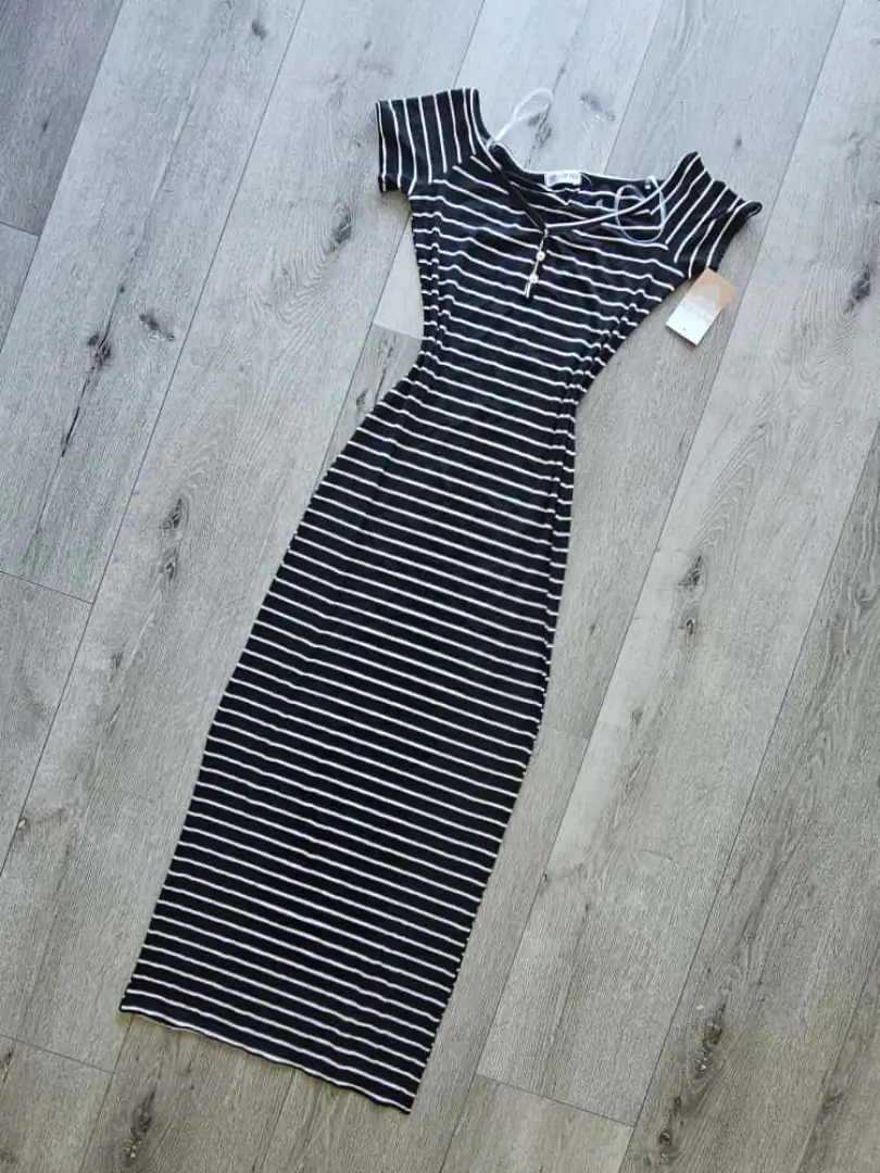 VESTIDO NEGRO RAYADO VTD282