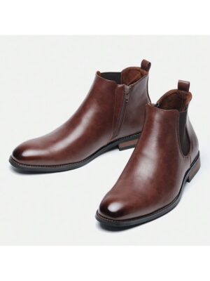 Botas chelsea con ziper marron BTSZM
